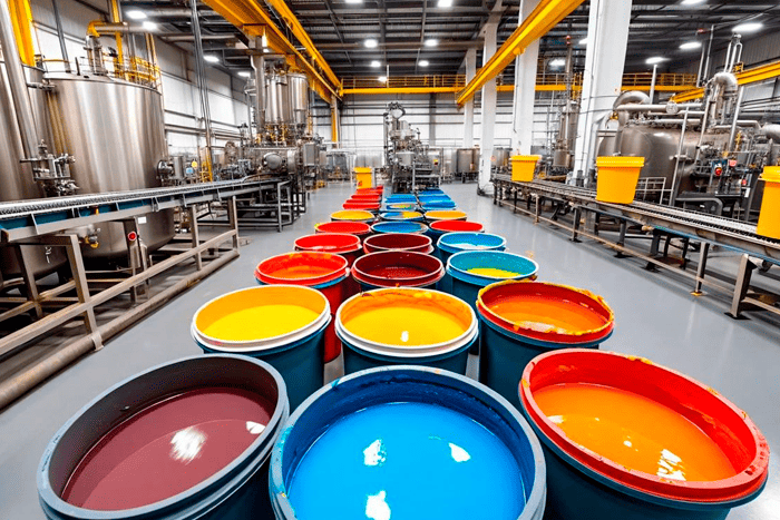 Paint samples and coating materials in a workspace